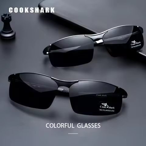 Cook Shark 2020 new aluminum magnesium sunglasses men's sunglasses HD polarized driving driver glass