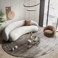 Sofa 018, Modern Curved Velvet Sofa