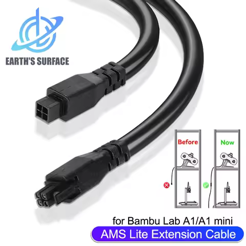 For Bambu Lab AMS Lite Extension Cable With Magnetic Ring Filter 1M 1.5M 2M 4pin Cables for Bambu la