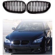 E60 Grill, ABS Gloss Black Front Replacement Kidney Grill for BMW 5 Series E60 & E61, 2004-2009