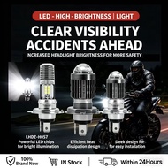Universal Motorcycle LED Headlight Bulb H4 / H4 with Lens / S2 BA20D High Low Beam 12V White for Sco