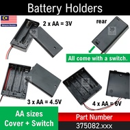 [with switch pembuka] 1 x AA 2 x AA 3 x AA 4 x AA Battery Holder, Pemegang Bateri Projek Sekolah