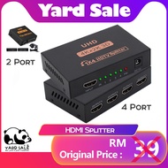 Yard Sale - 2/4 Port 4K 3D HDMI Splitter For Projector Monitor Laptop Out 1 In 4 Out TV Extend PS4/5