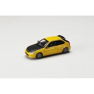 HDJM Hobby Japan Honda Civic Type R (EK9) Yellow with Carbon-Hood HJDM001-4
