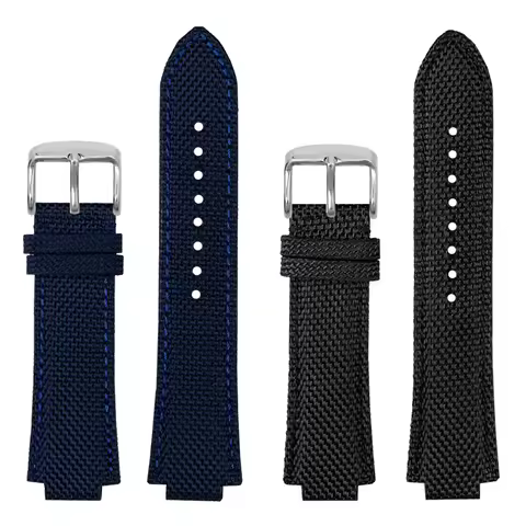 For Casio Edifice Series GST-B400 EFB-680 ECB-10D Nylon Canvas Leather Bottom Watchband Watch Band S