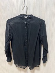 Uniqlo U系列S號黑色透膚襯衫