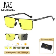 LouisWill Men Sunglasses Day Night Lend Polarized Fashion Glasses UV400 Sunglasses Auto Color Change