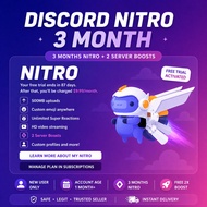 DISCORD NITRO 3 MONTHS + 2 SERVER BOOST 🔥 | PC GAME
