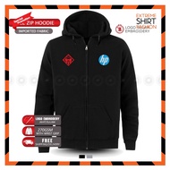 Zip Hoodie Sulam HP Hewlett Packard Laptop Omen Gaming Laptop PC Desktop Baju Lelaki Cotton Fashion 