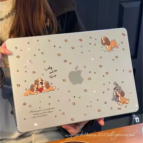 YELLOW Star Puppy Dog Crystal Laptop Case For Macbook Air 13.6 M4 M3 M2 Air13.3 A1932 A2179 A2337 Ne