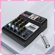 [ChiwanjicdMY] 4 Channel Audio Mixer Compact Stereo DJ Mixer for Performance Party Computer
