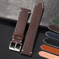 Soft Genuine Leather Universal Watch Bracelet Calfskin Leather Watchband Stainless Steel Buckle Watc