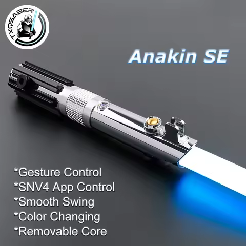 TXQSABER Anakin Lightsaber SNV4 Proffie Pixel Soundboard Smooth Swing Metal Handle With LED Strip Bl