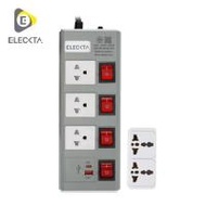 รางปลั๊กไฟ 3 ช่อง 4 สวิตช์ 1 USB-A 1 TYPE-C ELECKTA ETDU4264GY 16 แอมป์ 3 ม. สีเทา (1292094)