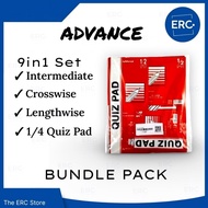 ERC 9in1 Quiz Paper Pad Set | 1/4 1/2 Intermediate Pad | Grade 1 - 6 & High School | School Supplies