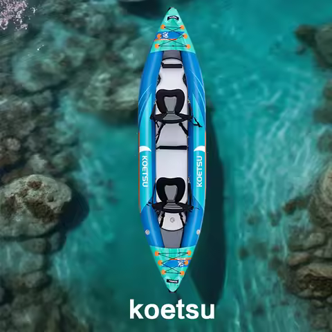 Inflatable Tandem White-Water Kayak, 2 Person, 360cm, High Pressure Air Floor, EVA Padded Seats, Hig