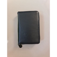 134. Unisex Men's Card Wallet Black Mantan Zipper Passport Wallet Used/ Second Hand/ Size: 11.5cm x 