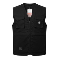 KICKSOOGAR Vest Rompi Pria Cream Khaki - Rompi Motor Streetwear Utility Vest Premium