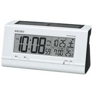 [Direct From Japan] SEIKO Clock Alarm Hybrid Solar Radio Waves Digital Calendar Temperature Express White SQ766W