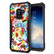 Colored Pattern Shockproof Case Samsung Galaxy A6 Plus 2018 J8 Casing Transparent Acrylic Cover