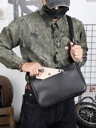 休閒植鞣牛皮單肩包 男斜跨包 側背包 通勤 多色可選