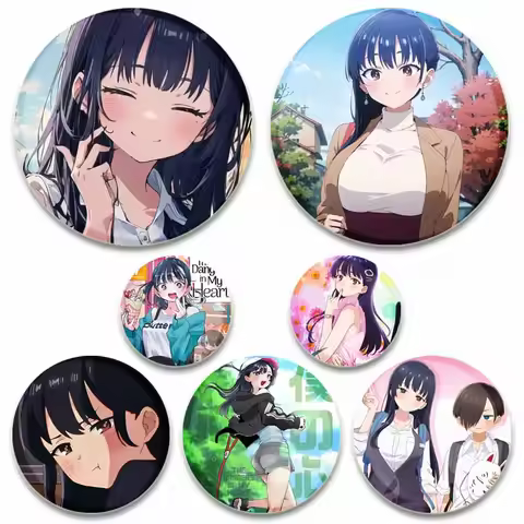 Anime The Dangers in My Heart Brooch on Backpack Anna Yamada Icon Badge Cosplay Round Button Pins La