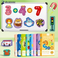 OKCATZONE Kids Magnetic Stickers Puzzle Letters Numbers Fruits Dinosaur Animal Traffic Refrigerator 