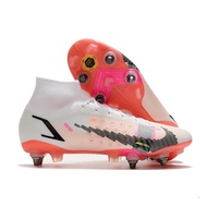 Nike Mercurial Superfly VIII Elite SG Pro Anti Clog High Top Full Knitted Waterproof SG Pink Football Shoes Soccer Shoes