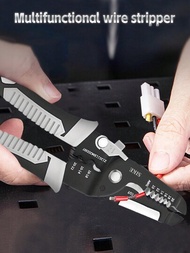 1 件剝線鉗,用於精確快速剝線的多功能工具,適用於家庭建築、汽車維修、電線維護,也稱為電工鉗、鋼絲鉗、剝線鉗、壓接鉗和電纜剪。