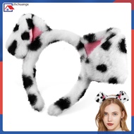 Headband Plush Cute Animal Costume Dalmatian Ears Women Adult Hairband with Dog Puppy