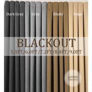 5ft/9ft 100% Blackout Curtains with Black Liner Light Beige Grey Modern Ring HIGH QUALITY Curtains