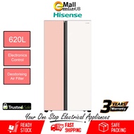 Hisense 620L Black Glass Inverter Side By Side Fridge Refrigerator RS688N4AWPU | Peti Sejuk