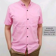 Kemeja Pendek Pria Warna Pink Kemeja Kasual Kemeja Terkini Baju Kemeja