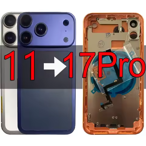 Convertor Housing For iPhone 11 to 17Pro 6.1inch Backshell Replacement For 11 Like 17Pro Orange Refi