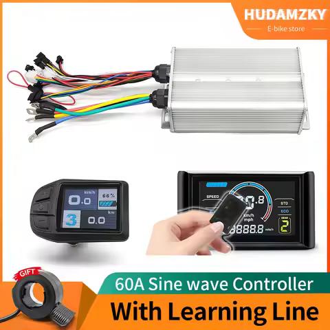E-Bike Controller Brushless 60A 3000W Sine Wave Motor Driver with Learning Wire UART No.2 Protocol F