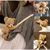 Asfour - Embrace Bear Sling Bag/Doll Bag/Feather Bag/Mini Sling Bag Women's Sling Bag Bear Doll Embr