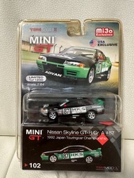 MINI GT 102 chase Nissan GT-R R32 Gr. A #87 HKS 1992 Group A. (RHD) mijo