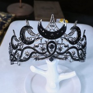 1 PC Luxury Gothic Moon Tiara Celestial Queen Crown สําหรับผู้หญิง Baroque Star Headpiece VINTAGE งา