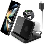 Charging Station for Samsung 3 in 1 Foldable Wireless Charger Fast Charger Dock Stand for Galaxy Z F