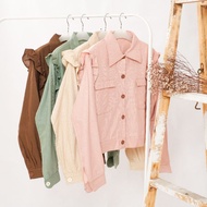 JISOO LINEN JACKET | BROWNY JACKET
