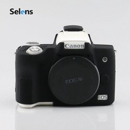 Selens กล้องซิลิโคนสติ๊กเกอร์แปะกันชนเคสผิวสำหรับ Canon Eos M50