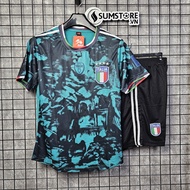 Bộ Thể Thao Đội Tuyển Italia Xanh Rêu Mè ZK - Áo Đá Bóng Thun Lạnh Mát Mẻ