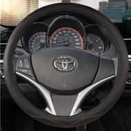 Microfiber Leather Car Steering Wheel Cover For Toyota Yaris Vios 2014 2015 2016 2017 2018 Auto Acce