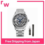 [ORIENT STAR mechanical watch made in Japan with 2 years M34 F8 skeleton with leather band RK-AZ0102N Men's silver