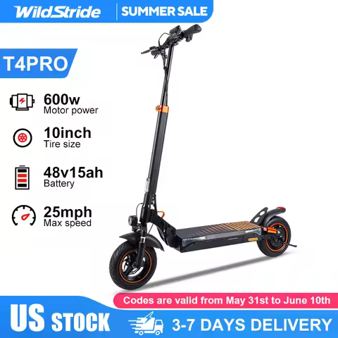 WildStride T4Pro 25-38 Miles Long Range 48V 15Ah Battery Electric Scooter 900W Peak Motor 25MPH Max