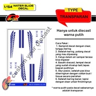TB023 FF style 1/64 Blue Stripes Transparent Diecast Hotwheels Decal
