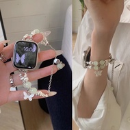 Pearl Butterfly Strap For iWatch S10 Strap 46mm Butterfly Pendant Strap 45mm S9 7 S8 iWatch Bead Str