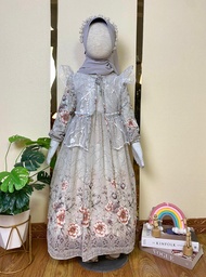 GAMIS CERUTY HUMAIRAH BABYDOLL MOTIF BUNGA MIX ROMPI BURTKAT ANAK PEREMPUAN USIA 3 - 12 TAHUN / BAJU