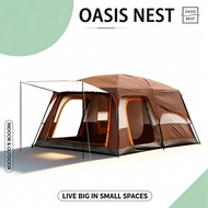2-Room Family Camping Tent for 4-10 Person - Thickened Rainproof & Windproof, Portable Easy Setup Ou