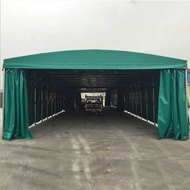 S/🌹Whale Sliding Shed Bike Shed Car Canopy Sunshade Barbecue Stall Folding Telescopic Canopy Movable Sliding Shed 10*9*3